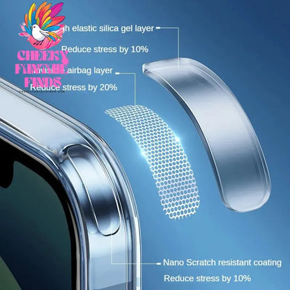 For Magsafe Transparent Magnetic Case For iPhone 15 14 13 12 11 Pro Max Mini 7 8 Plus XS XR Clear Wireless Charging Accessories Cheeky Fantail Finds