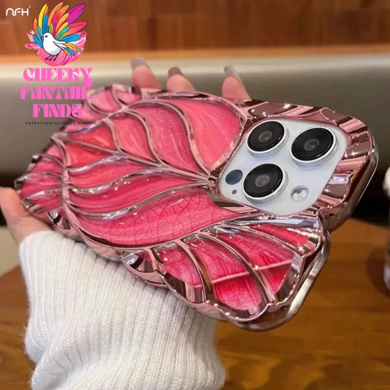 For iPhone 15 Pro Max Luxury Colour Tree Leaf Plating Frame Phone Case For iPhone 11 12 13 14 15 16 Plus Soft Protective Cover Cheeky Fantail Finds