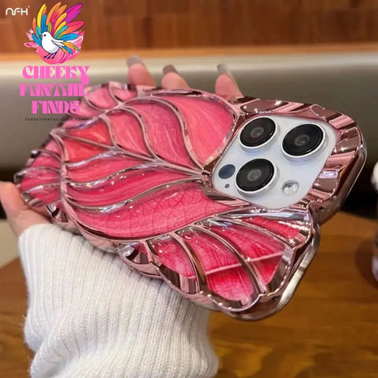 For iPhone 15 Pro Max Luxury Colour Tree Leaf Plating Frame Phone Case For iPhone 11 12 13 14 15 16 Plus Soft Protective Cover Cheeky Fantail Finds
