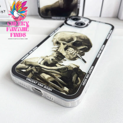 Francisco Goya Van Gogh Skeleton Art Aesthetic Phone Case For iPhone 16 15 14 13 12 11 Pro Max Mini Plus Clear Soft Cover Cheeky Fantail Finds