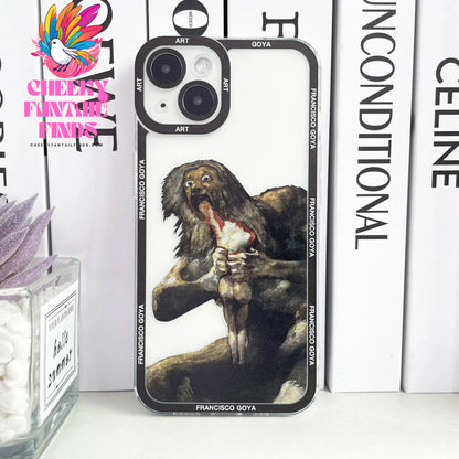 Francisco Goya Van Gogh Skeleton Art Aesthetic Phone Case For iPhone 16 15 14 13 12 11 Pro Max Mini Plus Clear Soft Cover Cheeky Fantail Finds