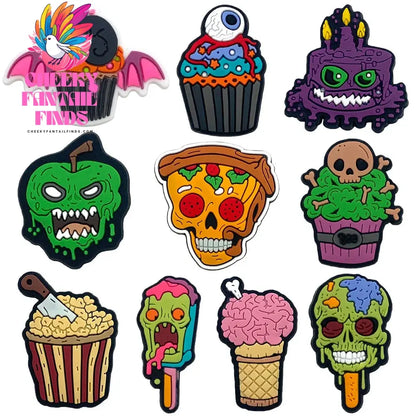 Funny 1PCS Halloween Series Cartoon Ghosts Skeleton PVC Shoe Charms DIY Candy Accessories Decorate Kids Unisex Party Gift Cheeky Fantail Finds