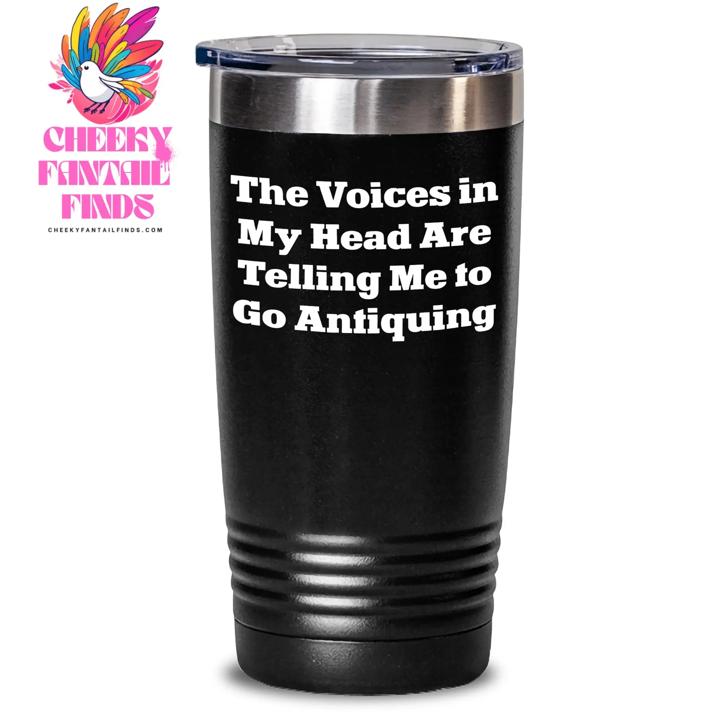Funny Antiquing Gifts from Friends or Family for Mom's Unique Taste of Adventure, 'The Voices In My Head Are Telling Me To Go Antiquing' Tumbler for Her, Antiquing Enthusiast's Favorite Gift - Main