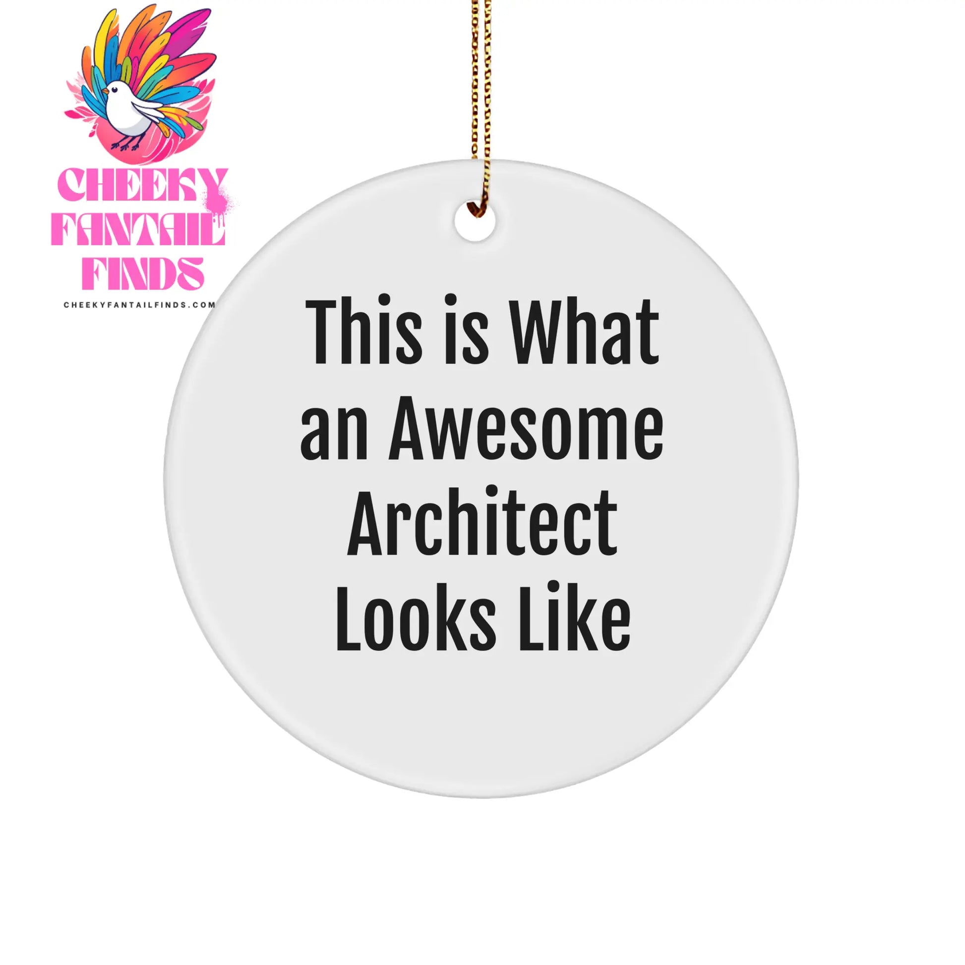Funny Architect Gifts from Friends - This Is What An Awesome Architect Looks Like Circle Ornament for Christmas - Image 1