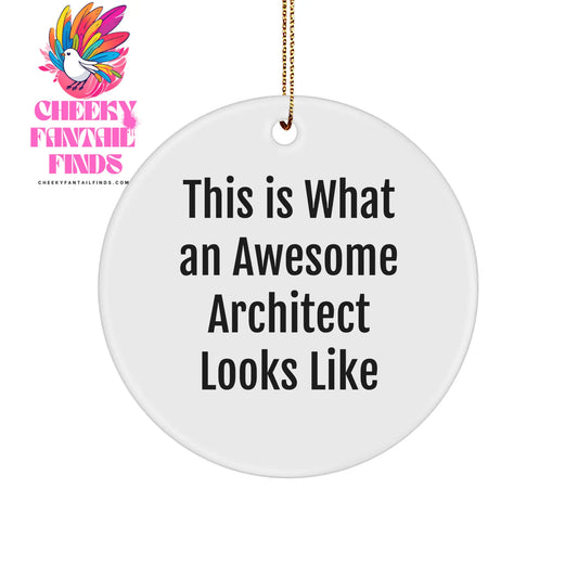 Funny Architect Gifts from Friends - This Is What An Awesome Architect Looks Like Circle Ornament for Christmas - Image 1