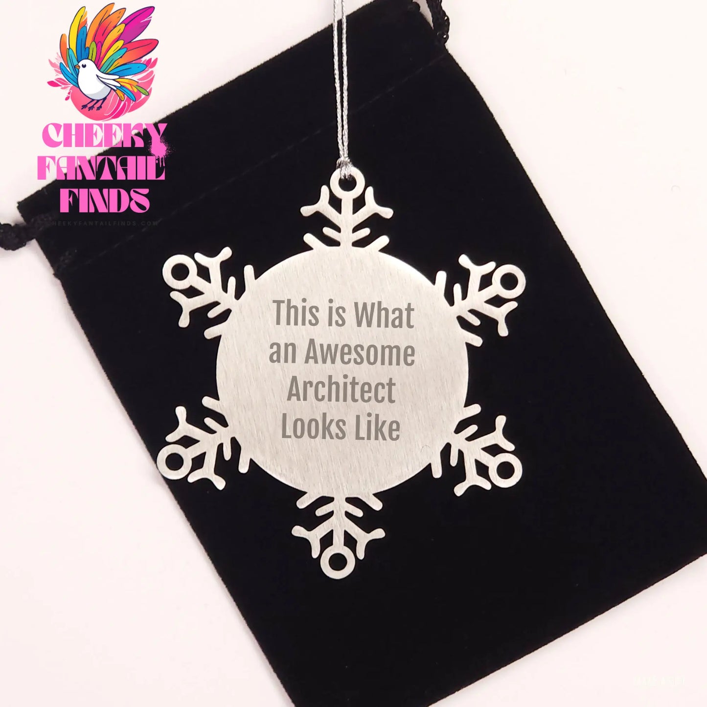 Funny Architect Gifts, Snowflake Ornament for Christmas, 'This Is What An Awesome Architect Looks Like' Quote, Gifts from Friends, Family and Coworkers for Men, Women, and Architect Friends - Image 2