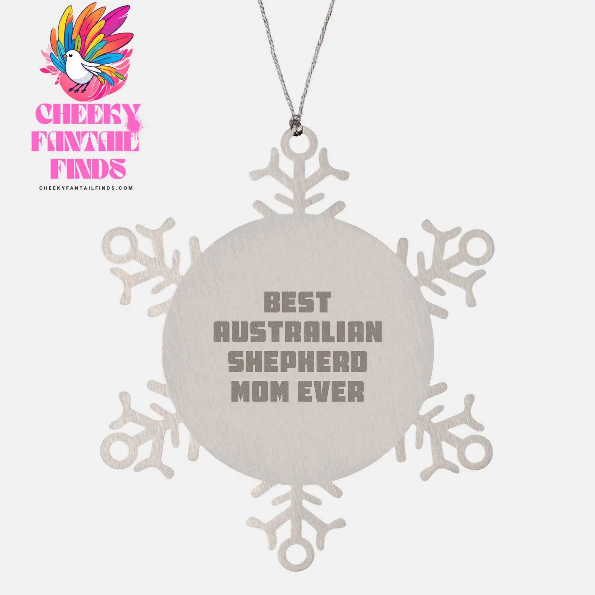 Funny Australian Shepherd Dog Mom Snowflake Ornament Gifts from Family for Christmas - Image 1