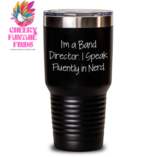 Funny Band Director Gifts from Men to Band Directors - Inspirational Quote Tumbler for Father's Day, 20oz/30oz Vacuum-Insulated Stainless Steel Powder Coating - Main