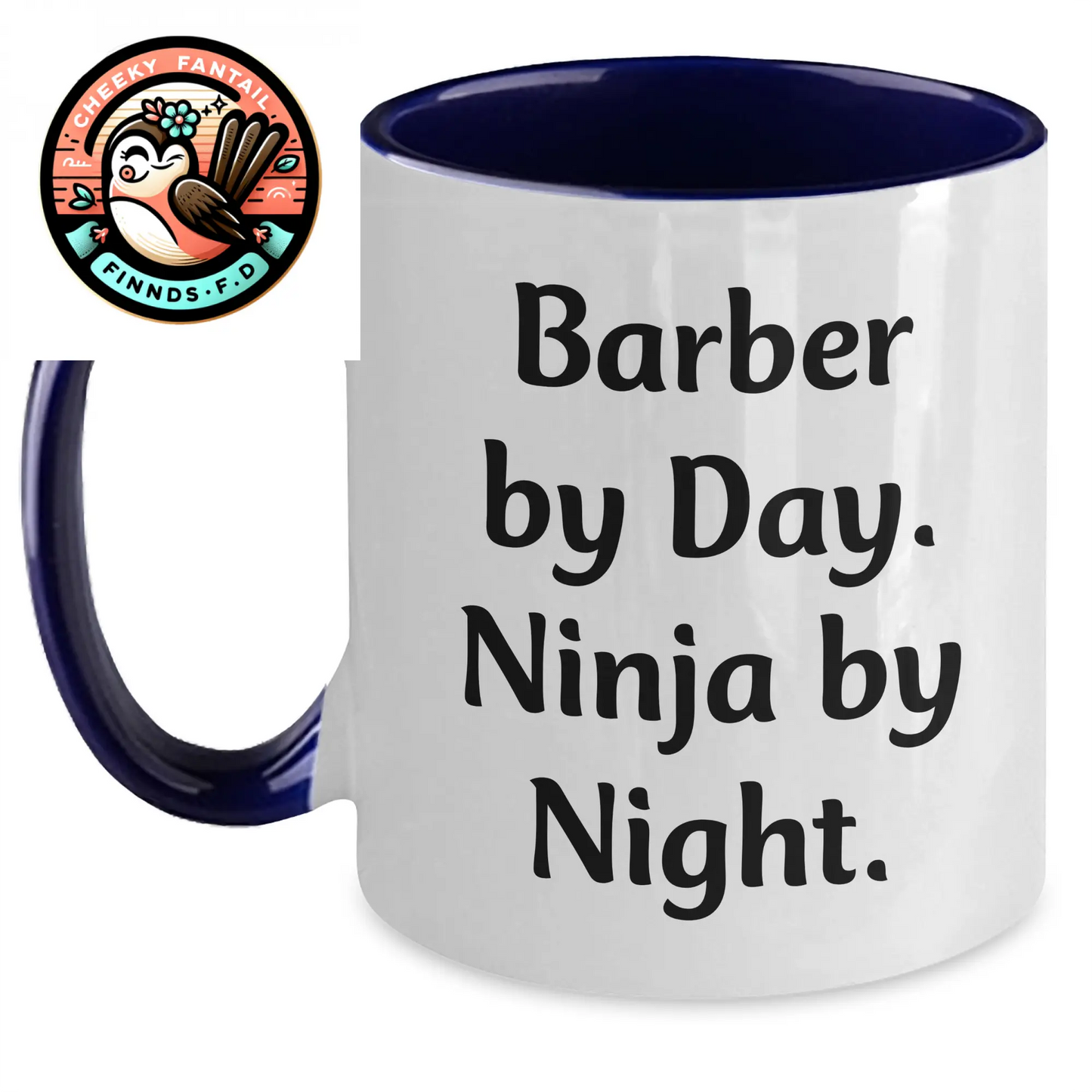 Funny Barber Gifts from Men - Barber By Day Ninja By Night Two Tone Coffee Mug for Father's Day Unique Presents - Main