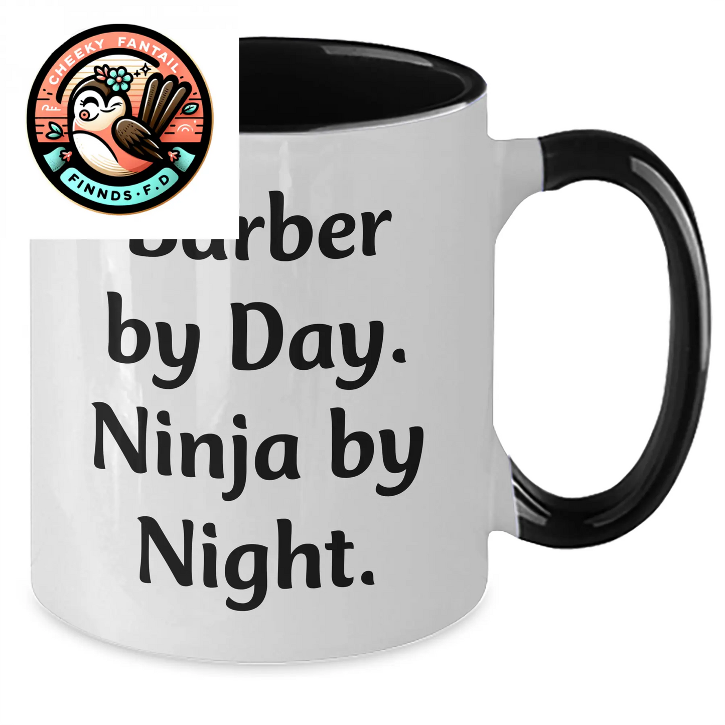 Funny Barber Gifts from Men - Barber By Day Ninja By Night Two Tone Coffee Mug for Father's Day Unique Presents - Additional