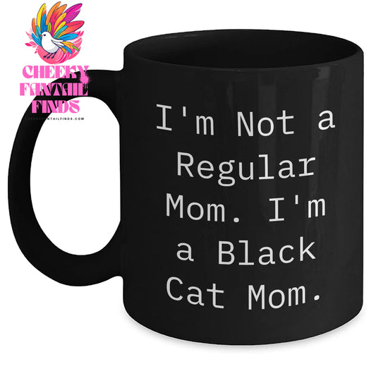 Funny Black Cat Mom Gifts from Family for Father's Day Unique Black Coffee Mug - Main
