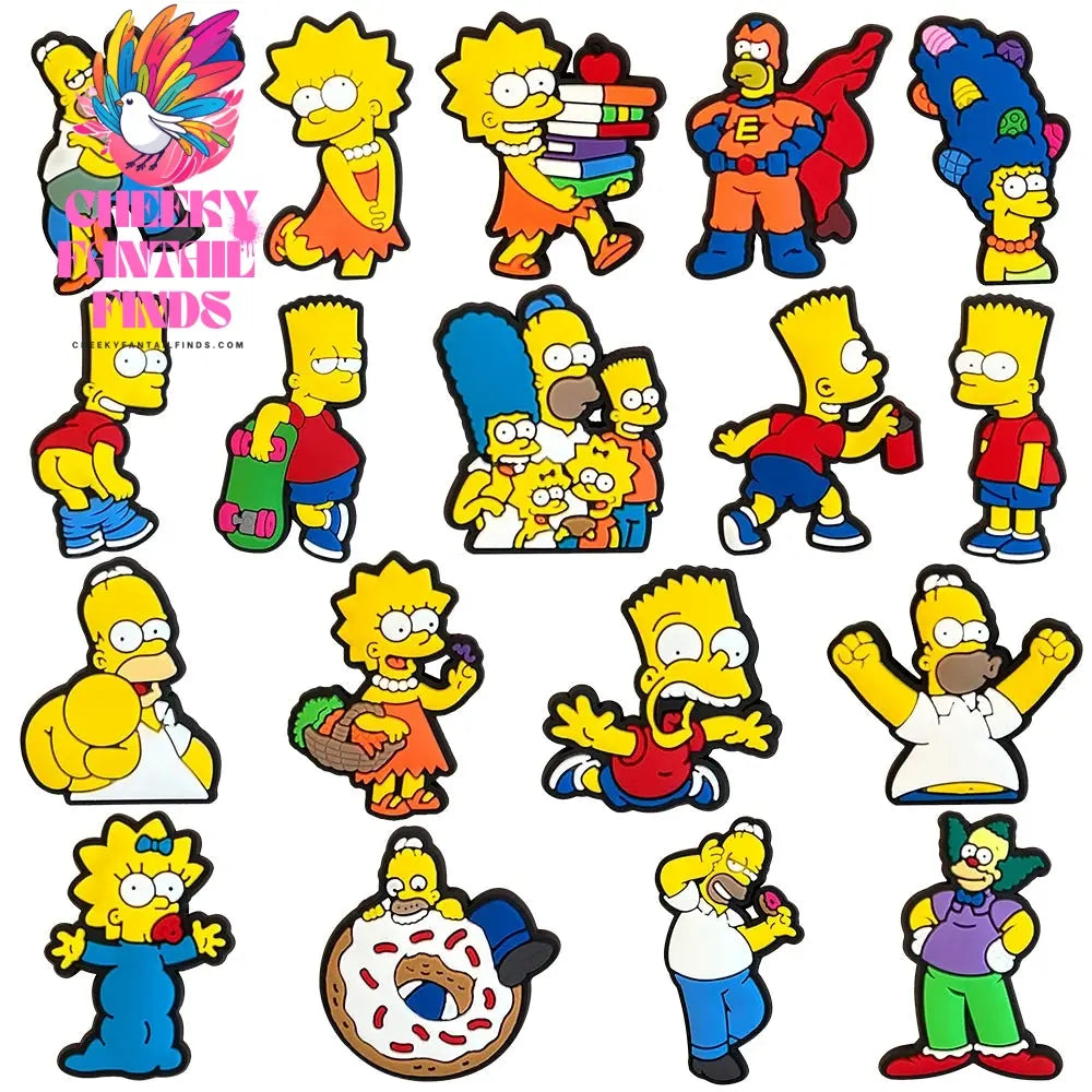 Funny Cartoon comedy Yellow Shoe Charms Family Characters PVC 1PCS Fashion Sandals Pin DIY Accessories Decorate Boys kids Gifts Cheeky Fantail Finds