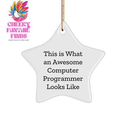 Funny Computer Programmer Gifts for Men - This Is What An Awesome Star Ornament Looks Like, Christmas Unique Gifts from Friends - Image 1