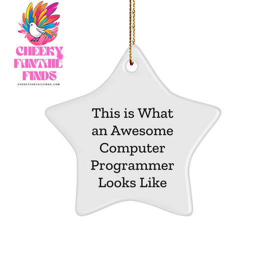 Funny Computer Programmer Gifts for Men - This Is What An Awesome Star Ornament Looks Like, Christmas Unique Gifts from Friends - Image 1