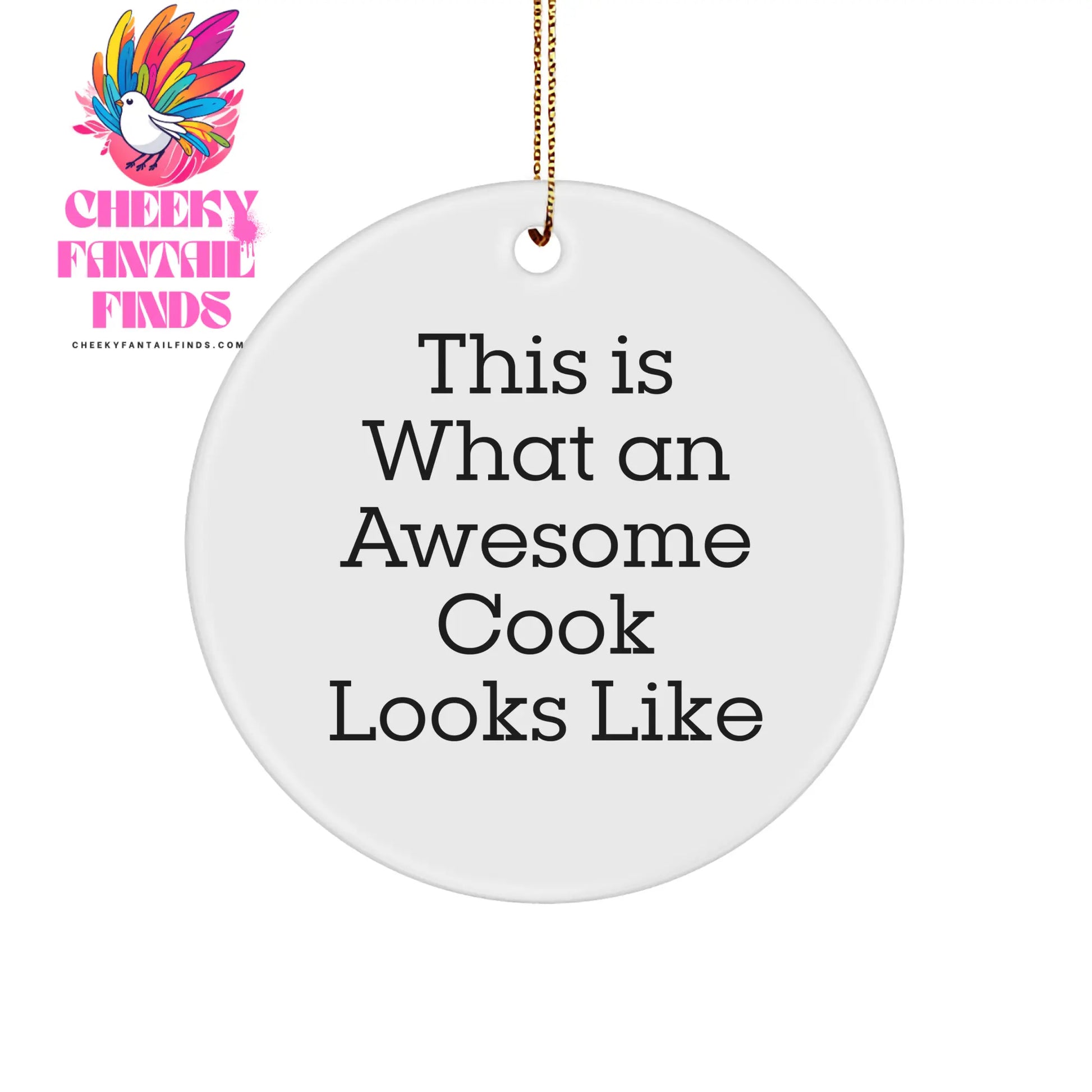 Funny Cook Gifts Circle Ornament This Is What An Awesome Cook Looks Like for Christmas - Image 1