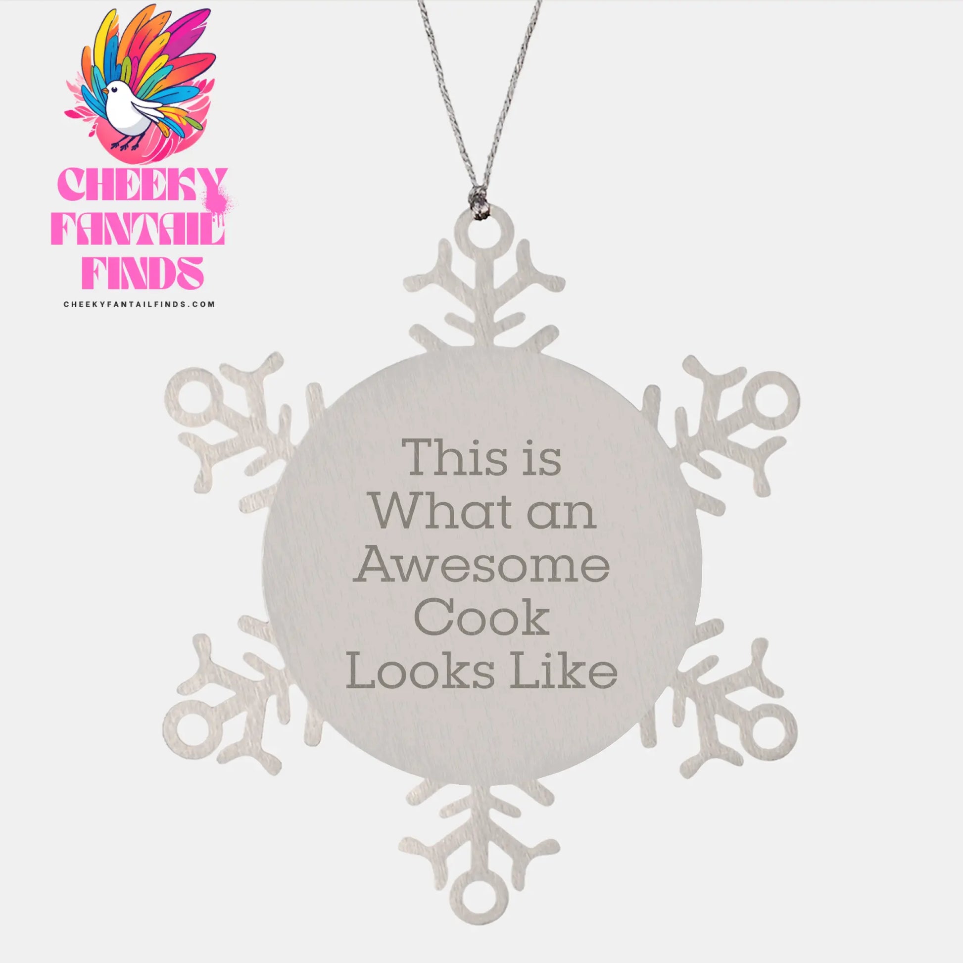 Funny Cook Gifts from Family - Snowflake Ornament for Cooks, 'This Is What An Awesome Cook Looks Like' - Christmas Unique Gifts for Friends - Image 1