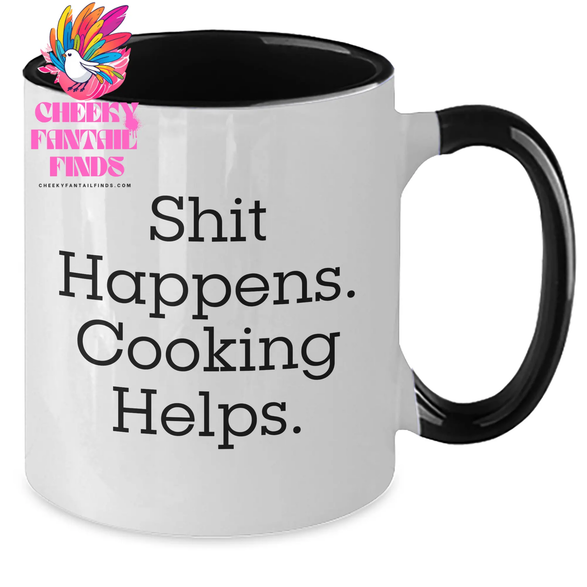 Funny Cooking Gifts for Her, Shit Happens, Unique Two Tone Coffee Mugs from Family, Perfect for Mother's Day, Cooking Enthusiasts - Additional