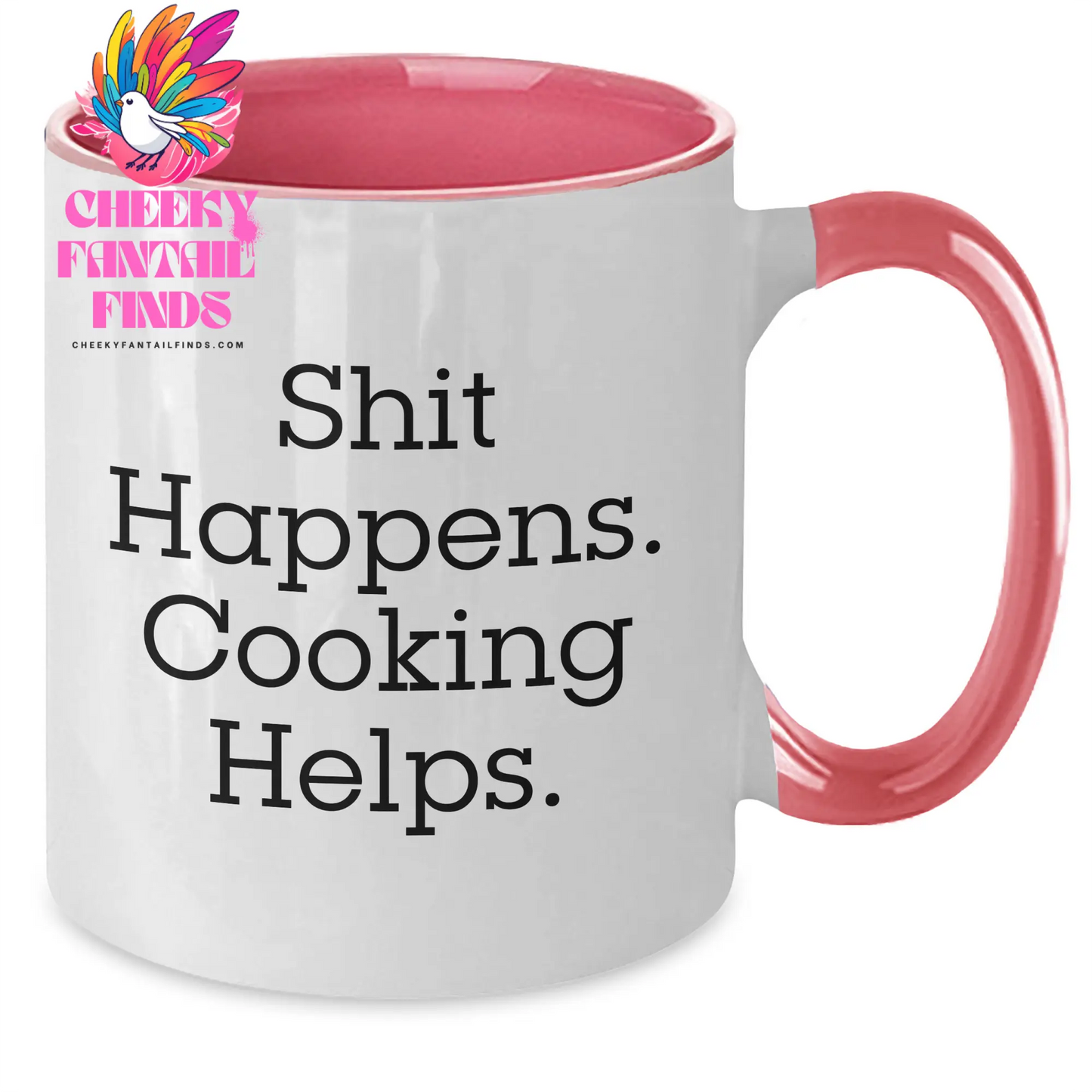 Funny Cooking Gifts for Her, Shit Happens, Unique Two Tone Coffee Mugs from Family, Perfect for Mother's Day, Cooking Enthusiasts - Additional