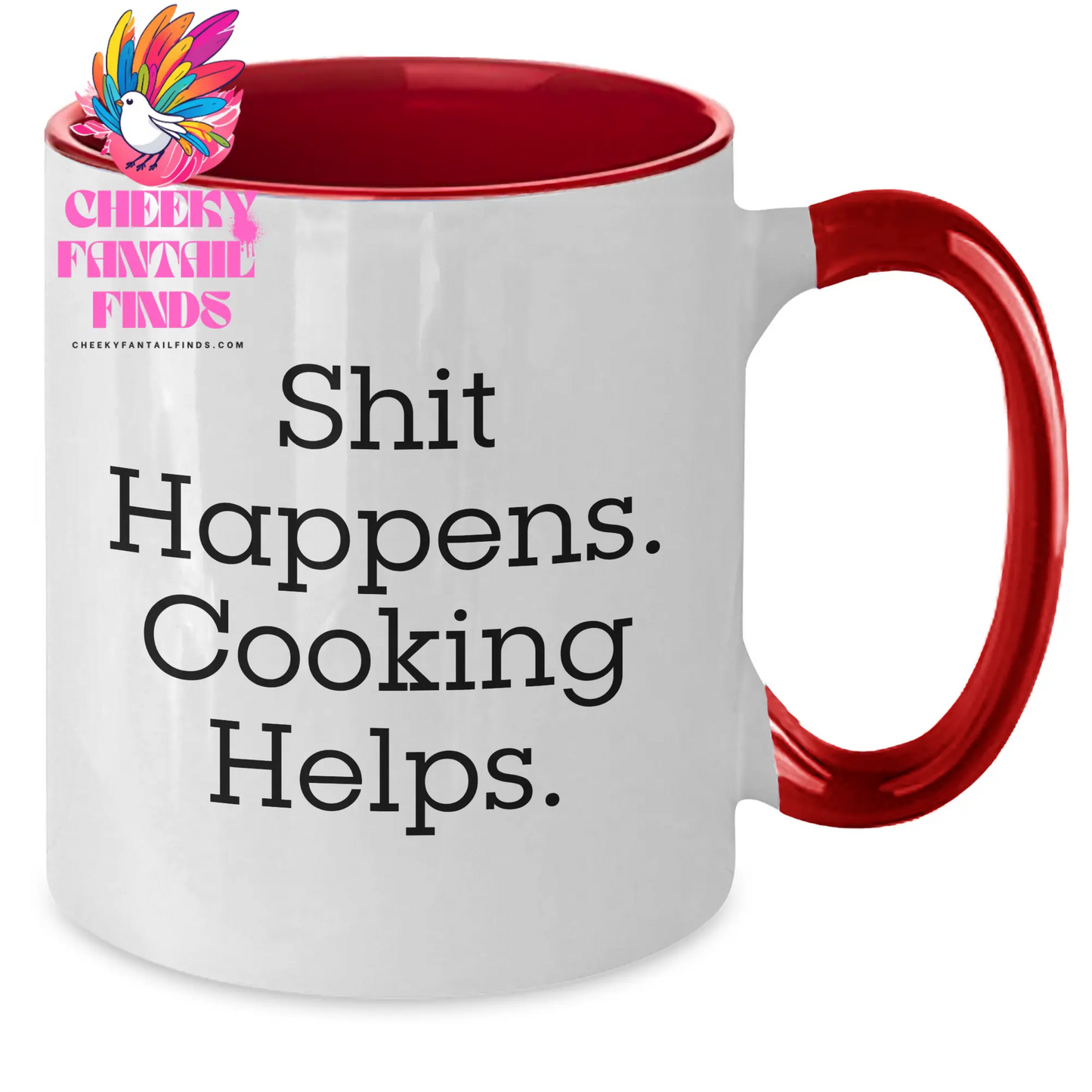 Funny Cooking Gifts for Her, Shit Happens, Unique Two Tone Coffee Mugs from Family, Perfect for Mother's Day, Cooking Enthusiasts - Additional