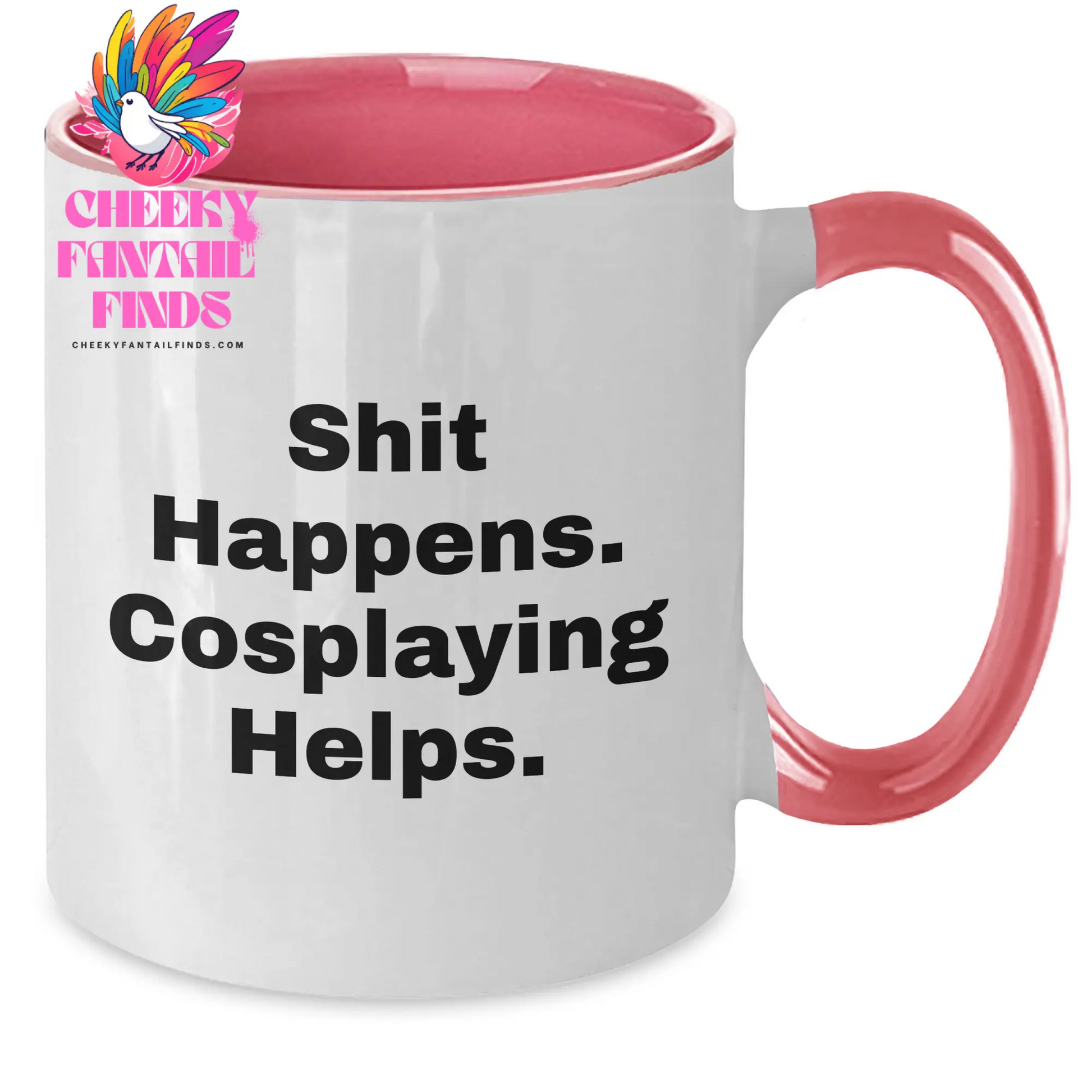 Funny Cosplaying Gifts for Men, Shit Happens Two Tone Coffee Mug, Unique Father's Day Unique Gifts from Friends - Additional