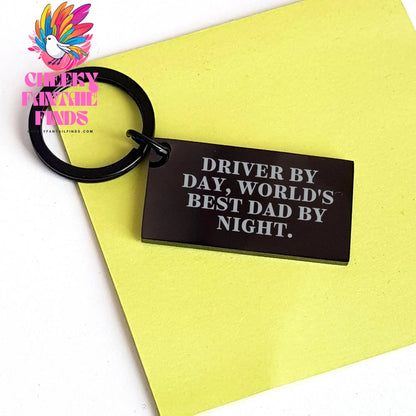 Funny Driver Keychain Gifts from Men for World's Best Dad By Night, Unique Father's Day Unique Gifts for Him - Image 3