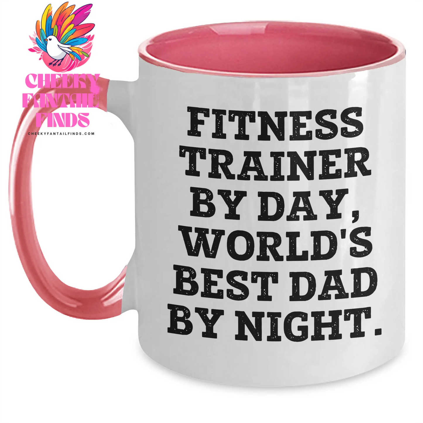 Funny Fitness Trainer Gifts from Men - Two Tone Coffee Mug for World's Best Dad By Night, Father's Day Unique Gifts - Main