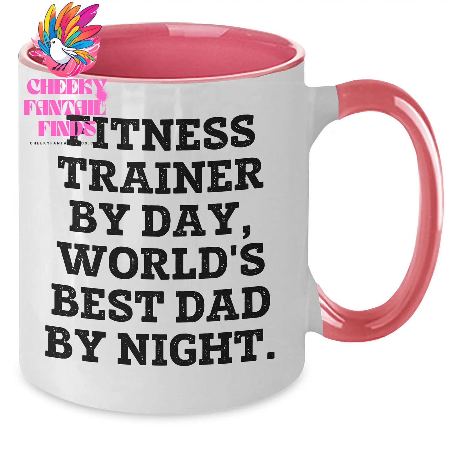 Funny Fitness Trainer Gifts from Men - Two Tone Coffee Mug for World's Best Dad By Night, Father's Day Unique Gifts - Additional