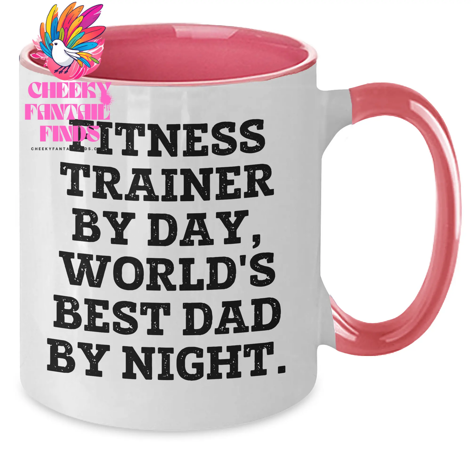 Funny Fitness Trainer Gifts from Men - Two Tone Coffee Mug for World's Best Dad By Night, Father's Day Unique Gifts - Additional