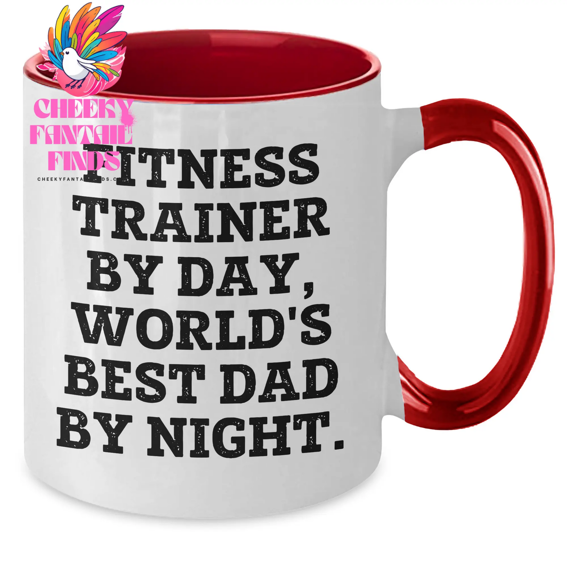 Funny Fitness Trainer Gifts from Men - Two Tone Coffee Mug for World's Best Dad By Night, Father's Day Unique Gifts - Additional