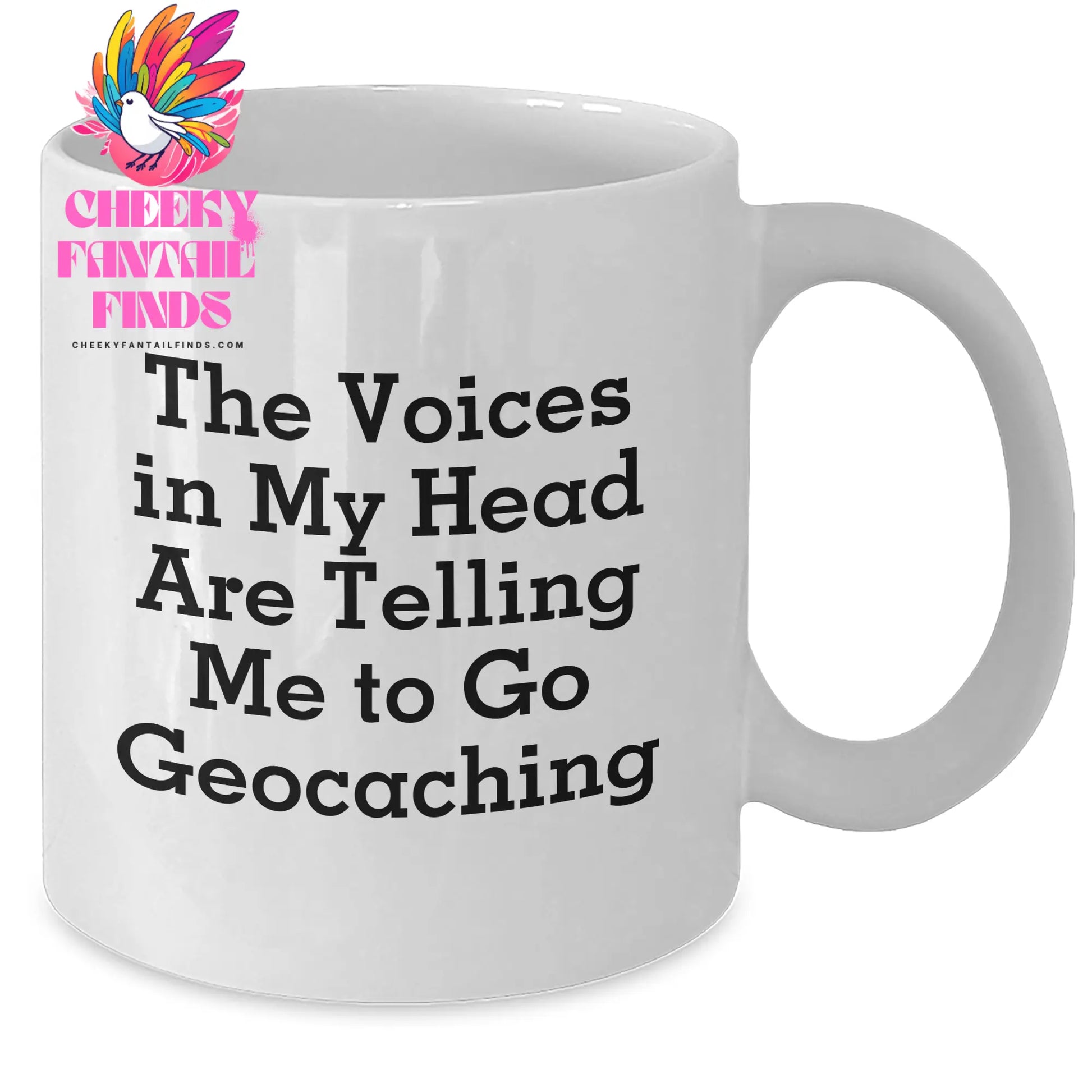 Funny Geocaching Gifts for Mom - The Voices In My Head Are Telling Me To Go Geocaching White Coffee Mug for Her, Gifts from Friends, Family or Coworkers on Mother's Day - Additional