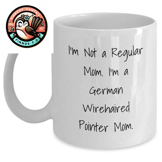 Funny German Wirehaired Pointer Dog Mom Gifts for Men from Family and Friends on Father's Day - White Coffee Mug - Main