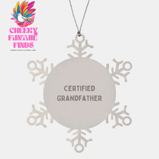 Funny Grandfather Snowflake Ornament Gifts from Family for Christmas - Image 1
