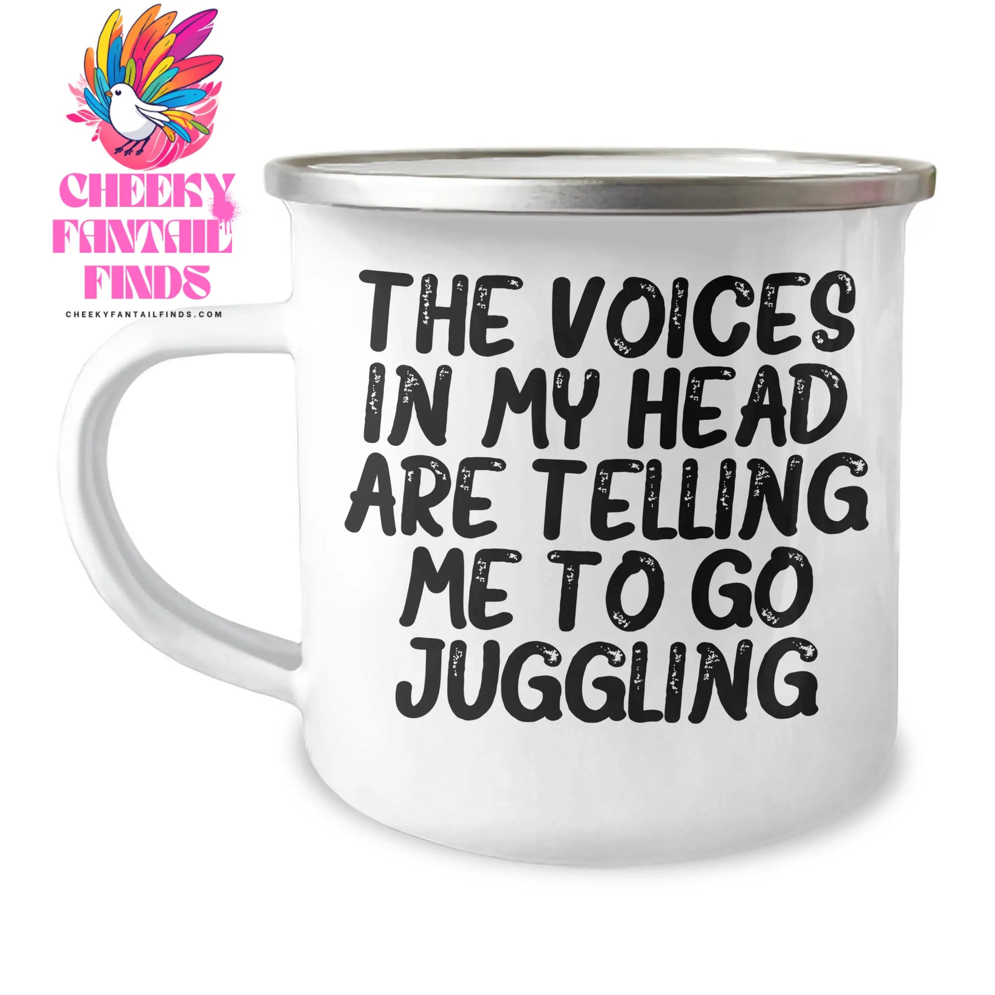Funny Juggling Quote Gifts for Men from - Camping Mug, Perfect for Father's Day, the Voices in My Head Are Telling Me to Go Juggling - Image 1