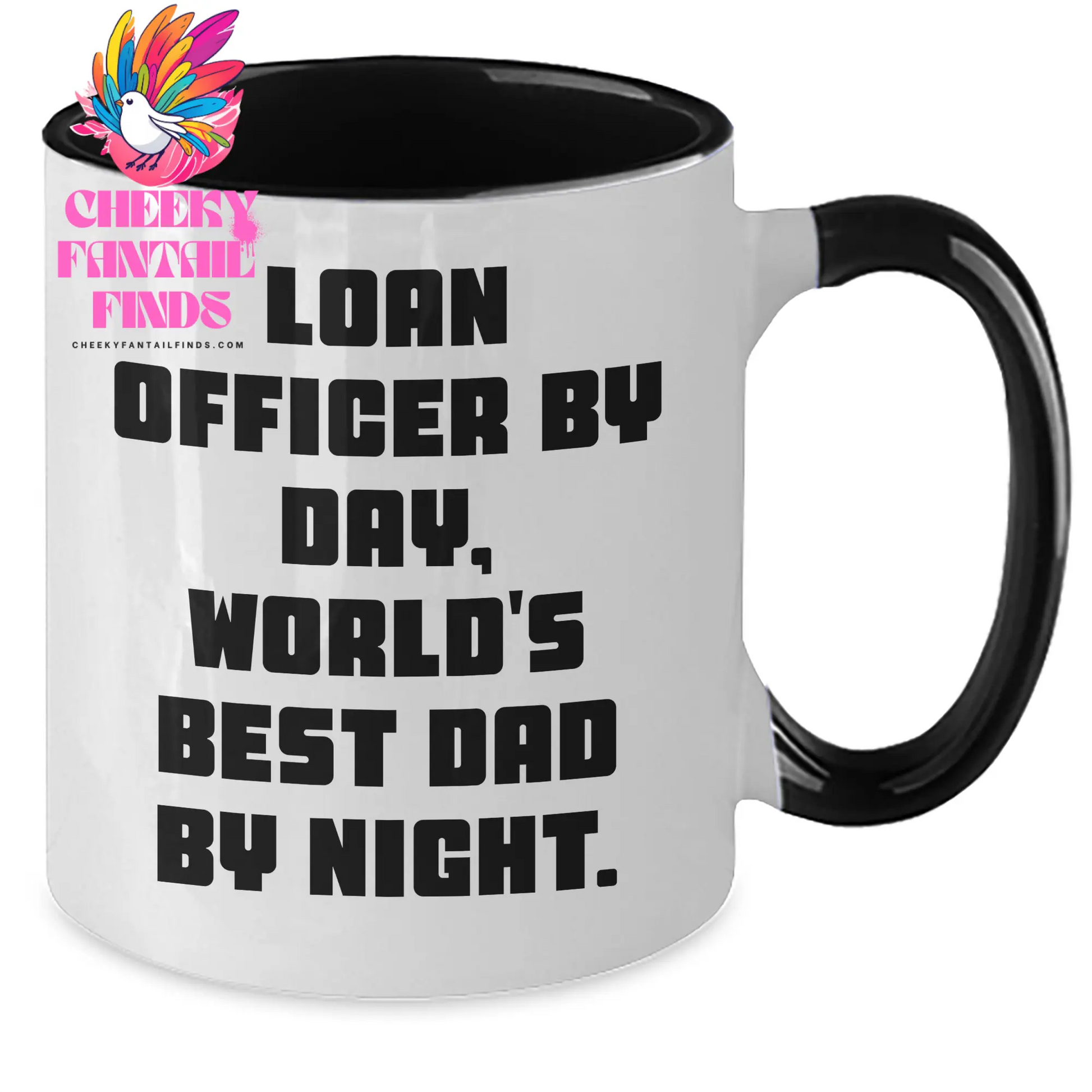 Funny Loan Officer Gift, Loan Officer By Day, World's Best Dad By Night. Two Tone Coffee Mug for Loan Officer, Gifts from Dad, Father's Day Unique Gifts for Men - Additional