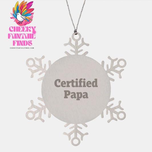 Funny Papa Gifts from Men to Papa Snowflake Ornament for Christmas Unique Gifts - Image 1