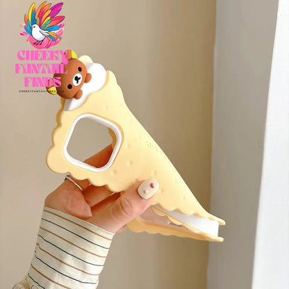 Funny Rilakkuma Bear Sandwich Biscuit Case For iPhone 16 15 14 13 12 11 Pro Max Soft Silicone Cover Cheeky Fantail Finds
