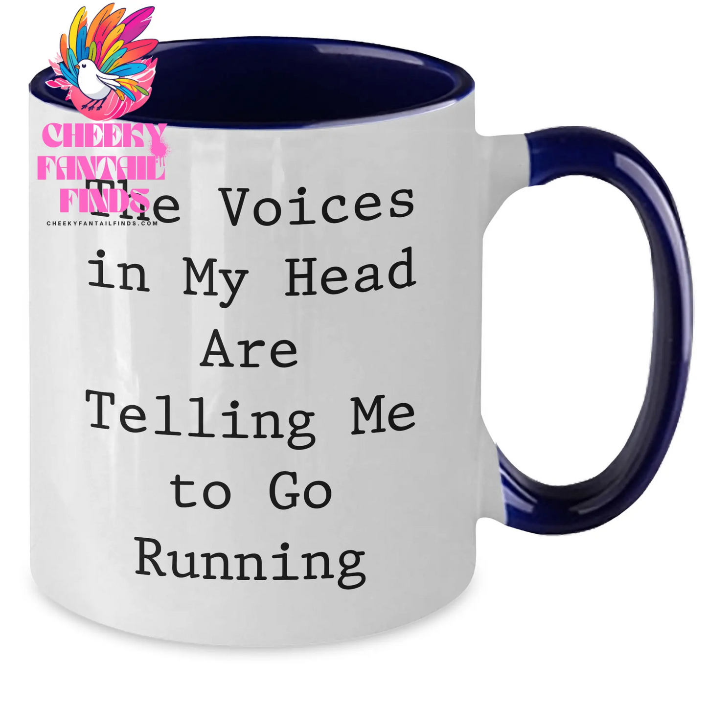 Funny Running Gifts for Her - The Voices In My Head Are Telling Me To Go Running Two Tone Coffee Mug, Mother's Day Unique Gifts from Women, Gifts for Running Women - Additional