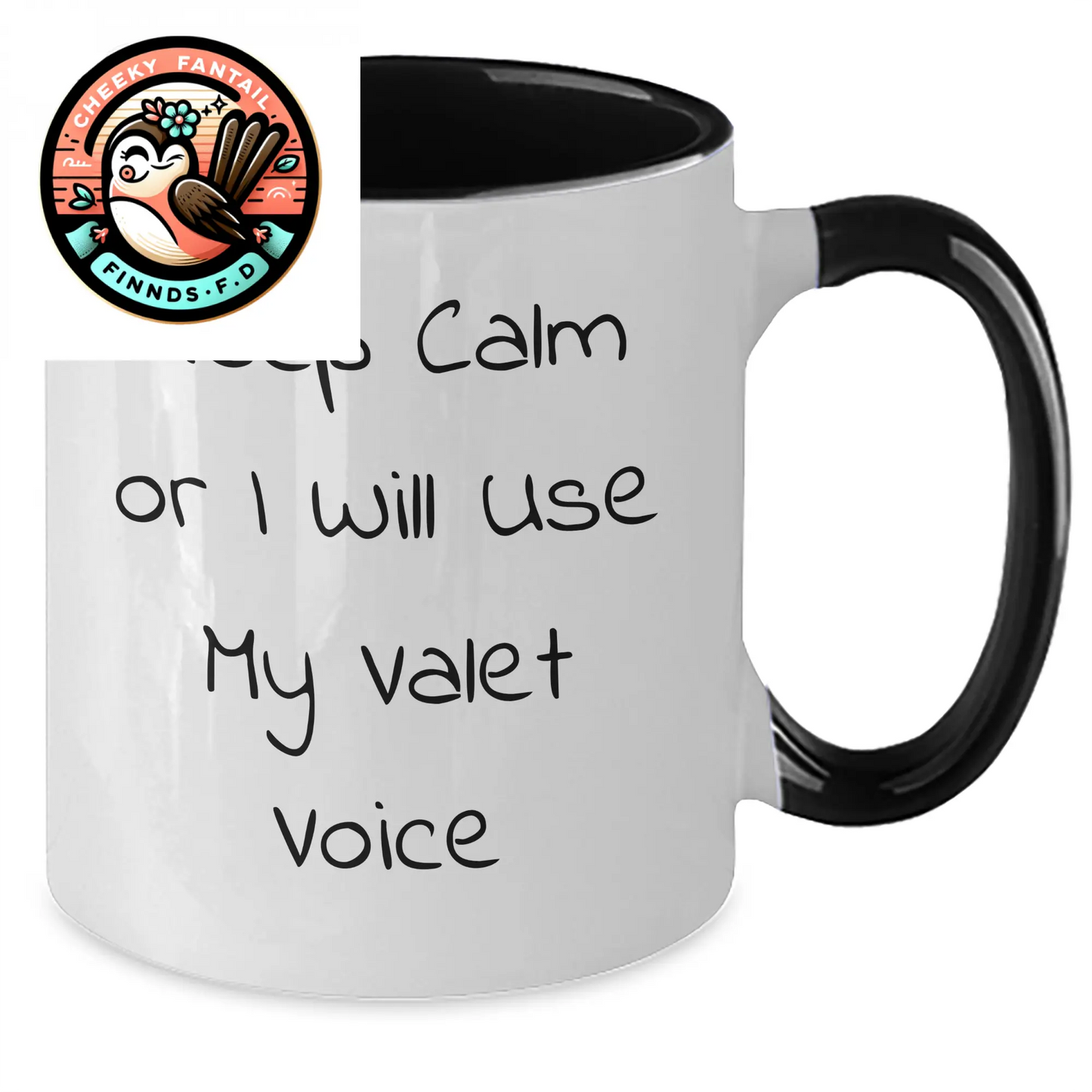 Funny Valet Gifts from Men to Friends - Keep Calm Or I Will Use My Valet Voice Two Tone Coffee Mug, Father's Day Unique Gifts - Additional