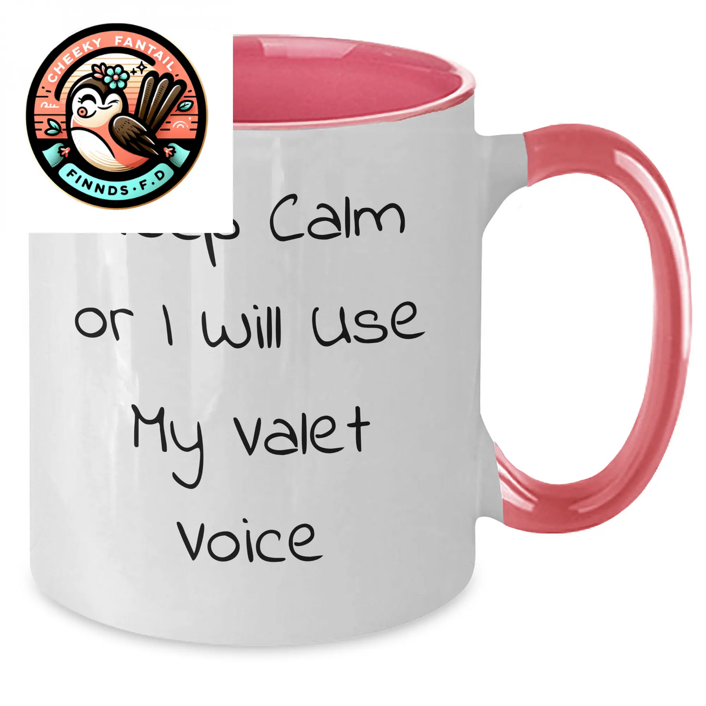 Funny Valet Gifts from Men to Friends - Keep Calm Or I Will Use My Valet Voice Two Tone Coffee Mug, Father's Day Unique Gifts - Additional