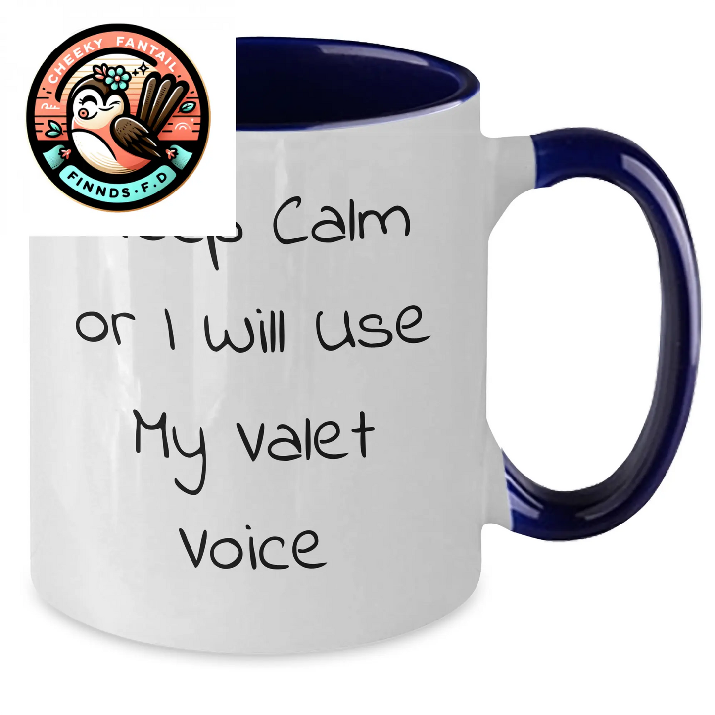 Funny Valet Gifts from Men to Friends - Keep Calm Or I Will Use My Valet Voice Two Tone Coffee Mug, Father's Day Unique Gifts - Additional
