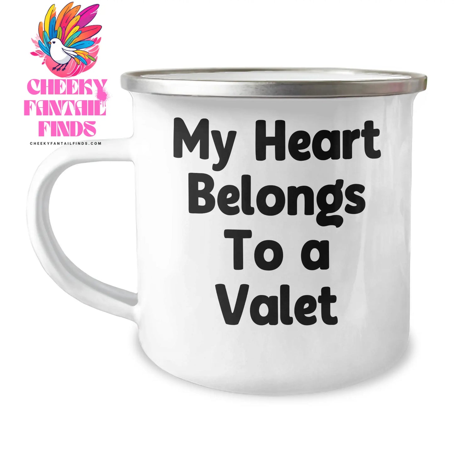 Funny Valet Gifts, My Heart Belongs To A Valet, Unique Camping Mug for Mother's Day, Gifts from Men to Women - Image 1