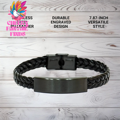 Funny Vice-Principal Gifts - I Can't Fix Stupid But I'm A Fairly Decent Vice-principal Interlaced Leather Bracelet for Mother's Day, Gifts from Men to Vice-Principals - Image 3