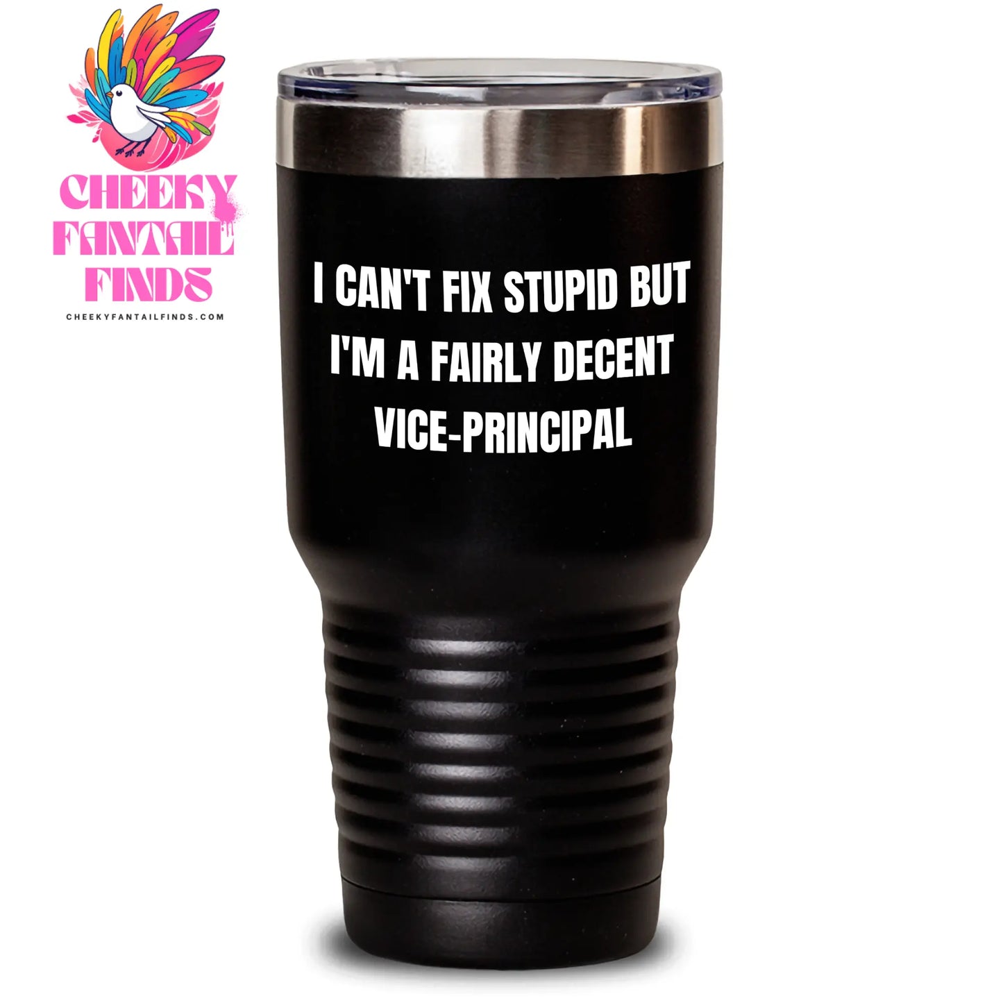Funny Vice-principal Gifts for Her - 'I Can't Fix Stupid But I'm A Fairly Decent Vice-principal' Tumbler, 20oz or 30oz, Stainless Steel/Powder Coating, Gifts from Family for Mother's Day - Main