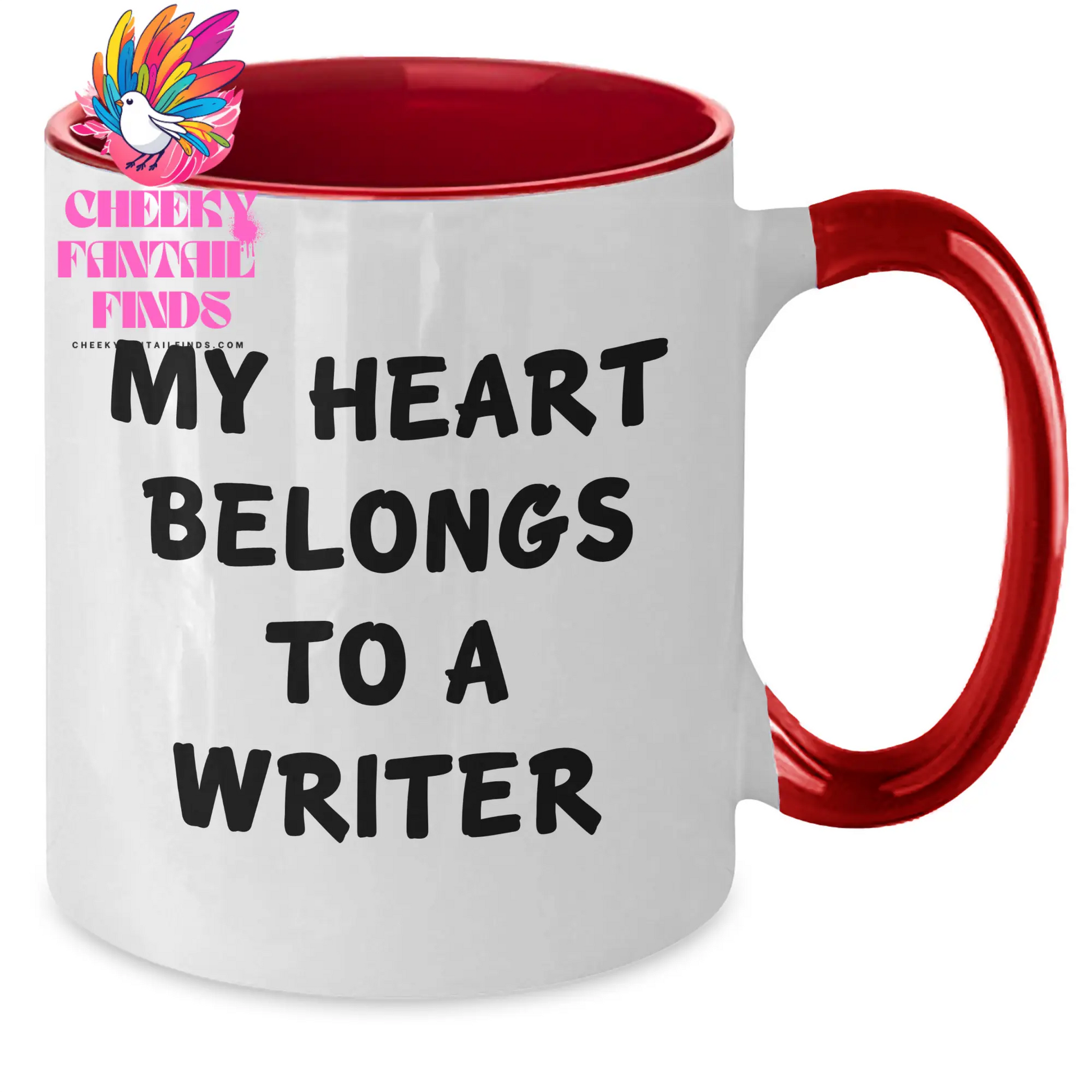 Funny Writer Gifts - My Heart Belongs To A Writer Two Tone Coffee Mug, Gifts from Mom to Writer, Unique Mother's Day Unique Gifts - Additional