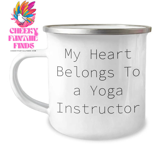 Funny Yoga Instructor Gifts from Friends - My Heart Belongs To A Yoga Instructor, Yoga Instructor Camping Mug, Mother's Day Unique Gifts - Image 1