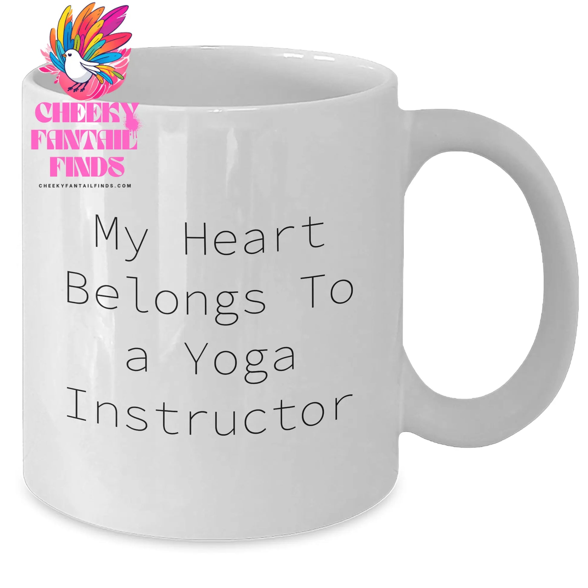 Funny Yoga Instructor Gifts from Friends, Yoga Instructor Unique Gifts for Mother's Day - 'My Heart Belongs To A Yoga Instructor' White Coffee Mug, 11oz/15oz Ceramic, Microwave & Dishwasher Safe - Additional