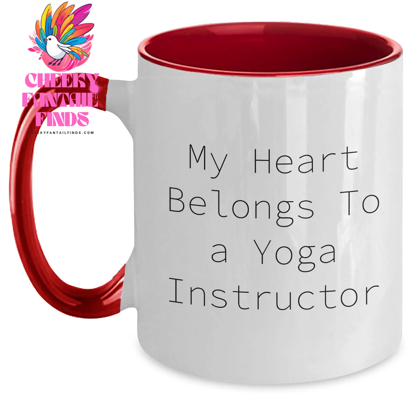 Funny Yoga Instructor Gifts from Women to Yoga Instructors, My Heart Belongs To A Yoga Instructor Two Tone Coffee Mug for Mother's Day - Main