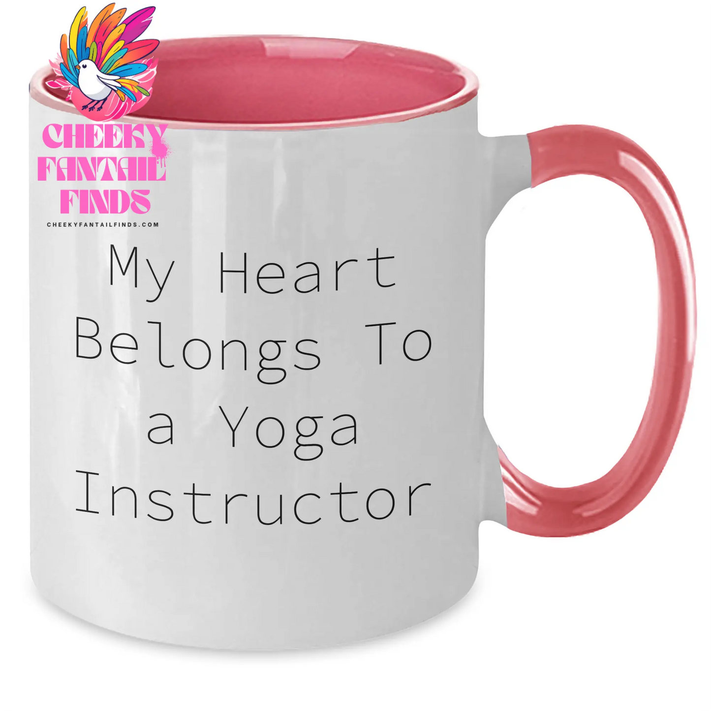 Funny Yoga Instructor Gifts from Women to Yoga Instructors, My Heart Belongs To A Yoga Instructor Two Tone Coffee Mug for Mother's Day - Additional