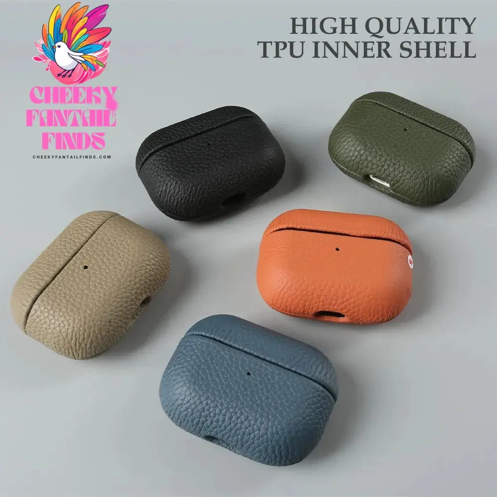 Genuine Leather Case For Airpods Pro 2 Cases Airpods 2 3 Bag Luxury Handmade Wireless Bluetooth Earphone Box Protective shell Cheeky Fantail Finds