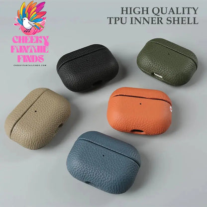 Genuine Leather Case For Airpods Pro 2 Cases Airpods 2 3 Bag Luxury Handmade Wireless Bluetooth Earphone Box Protective shell Cheeky Fantail Finds